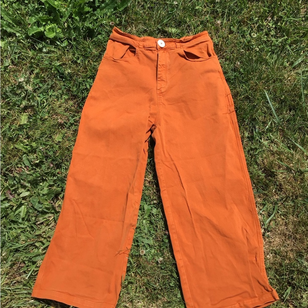 Whimsy + Row Flora Pant In Rust High Waisted Wide… - image 2